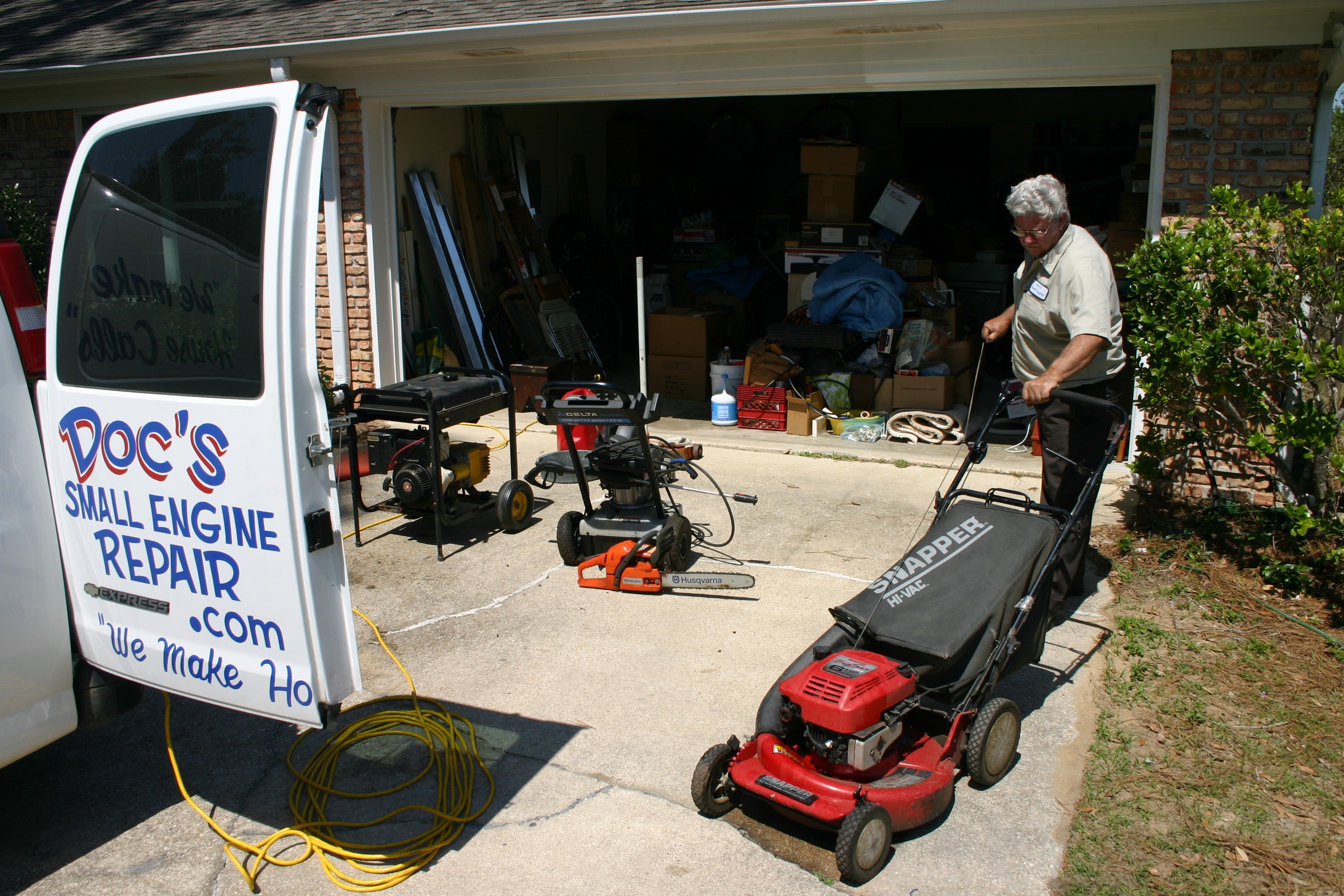 Doc working on a house call